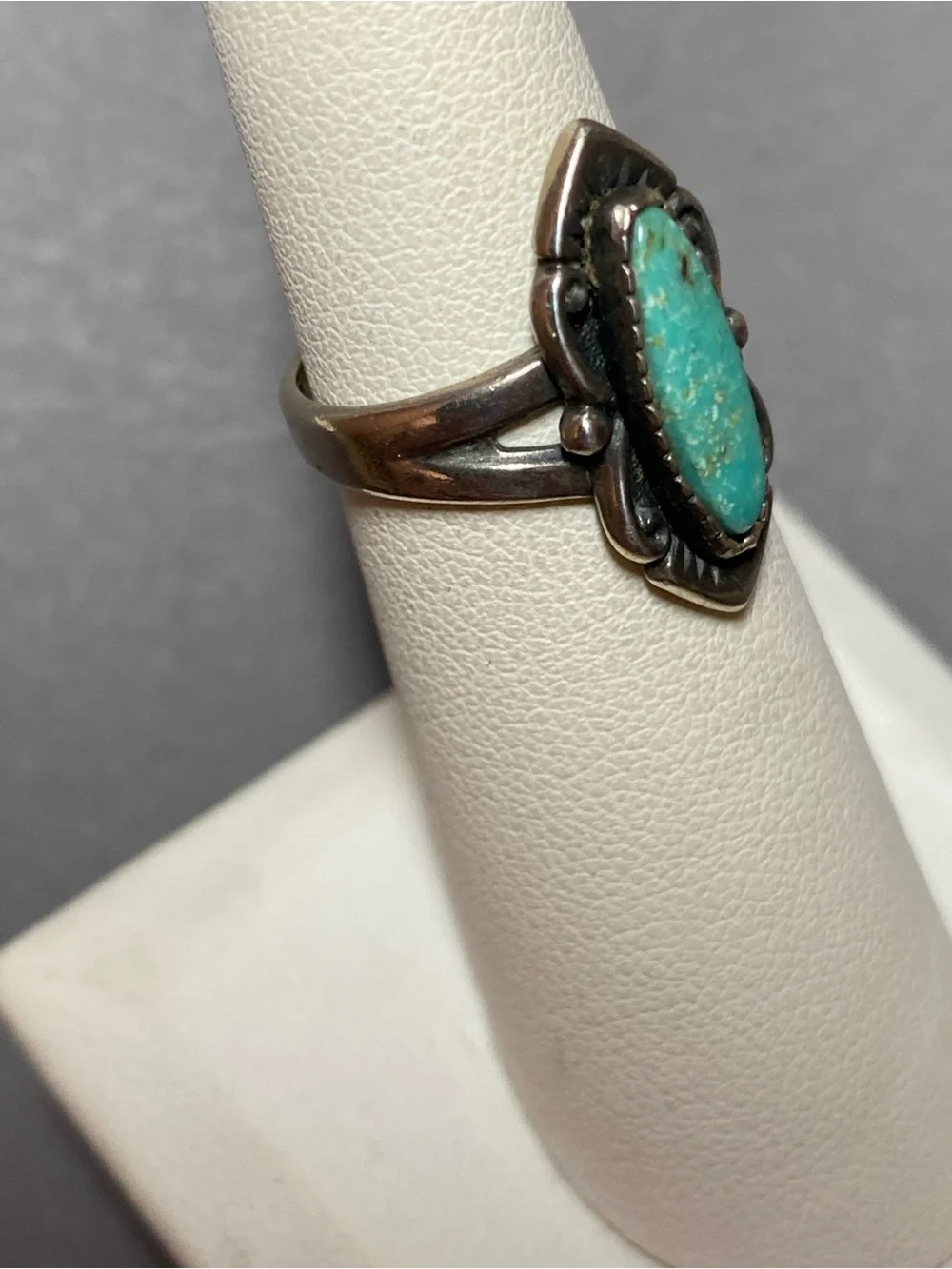 Vintage sterling silver blue turquoise ring size 5